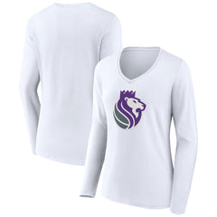 Sacramento Kings Women's Alternate Logo V-Neck Long Sleeve T-Shirt White outlet