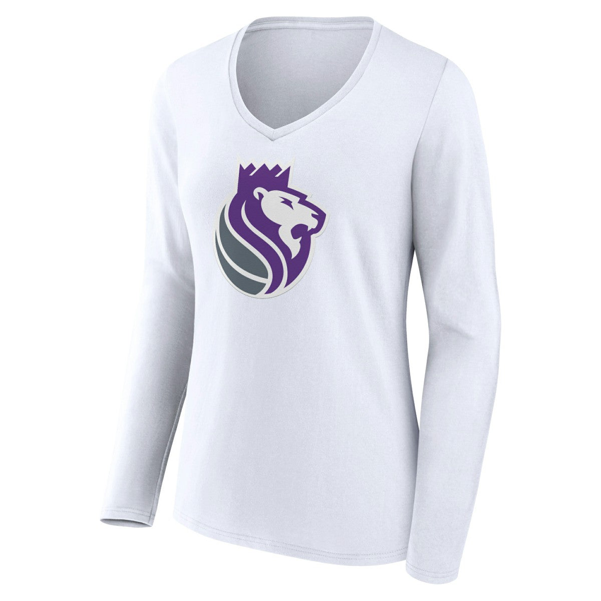 Sacramento Kings Women's Alternate Logo V-Neck Long Sleeve T-Shirt White outlet