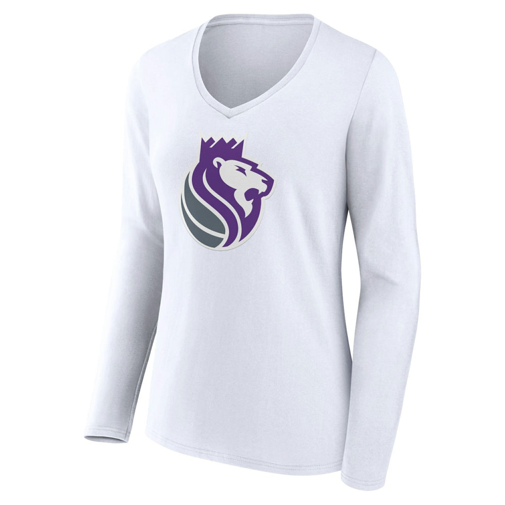 Sacramento Kings Women's Alternate Logo V-Neck Long Sleeve T-Shirt White outlet
