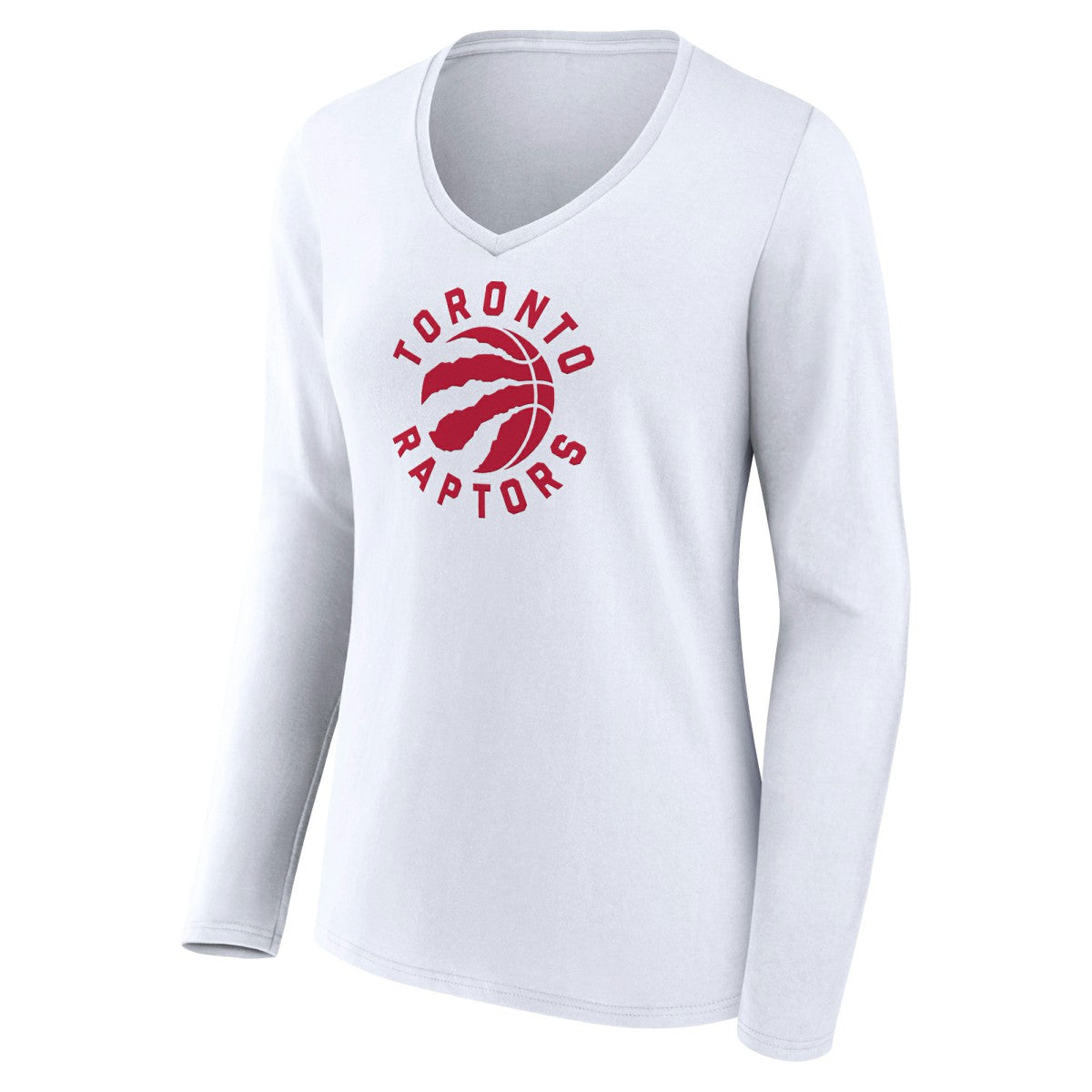Toronto Raptors Women's Alternate Logo V-Neck Long Sleeve T-Shirt White outlet