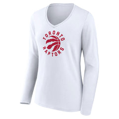 Toronto Raptors Women's Alternate Logo V-Neck Long Sleeve T-Shirt White outlet