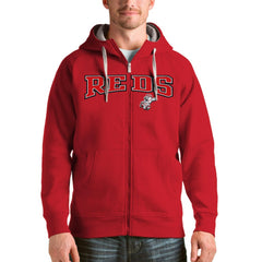 Cincinnati Reds Antigua Team Logo Victory Full-Zip Hoodie - Red Hoodies