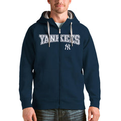 New York Yankees Antigua Team Logo Victory Full-Zip Hoodie - Navy Hoodies