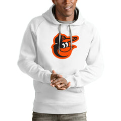 Baltimore Orioles Antigua Victory Pullover Team Logo Hoodie - White Hoodies