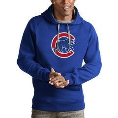 Chicago Cubs Antigua Victory Pullover Team Logo Hoodie - Royal Hoodies