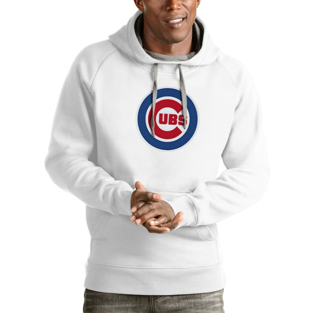 Chicago Cubs Antigua Victory Pullover Team Logo Hoodie - White Hoodies