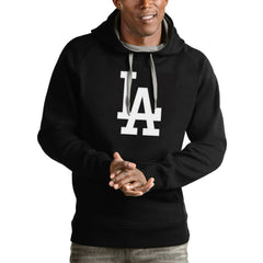 Los Angeles Dodgers Antigua Victory Pullover Team Logo Hoodie - Black Hoodies