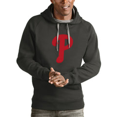 Philadelphia Phillies Antigua Victory Pullover Team Logo Hoodie - Charcoal Hoodies