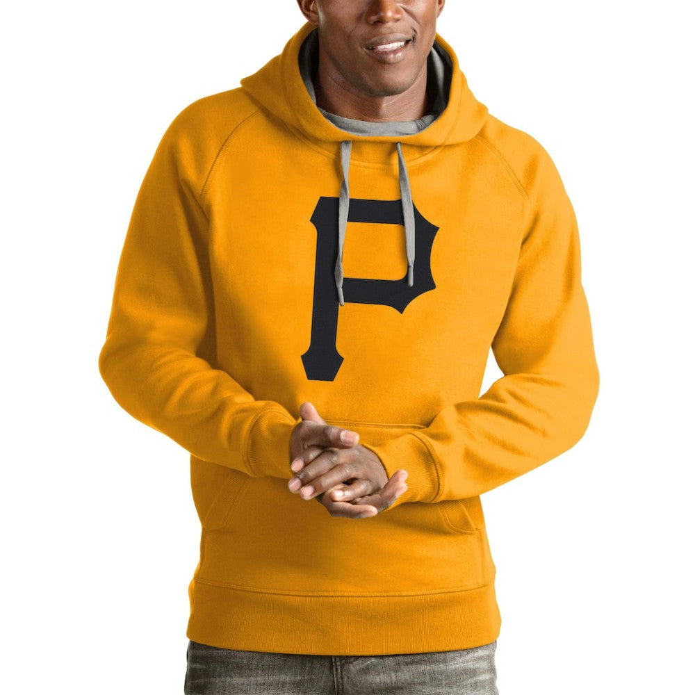 Pittsburgh Pirates Antigua Victory Pullover Team Logo Hoodie - Gold Hoodies