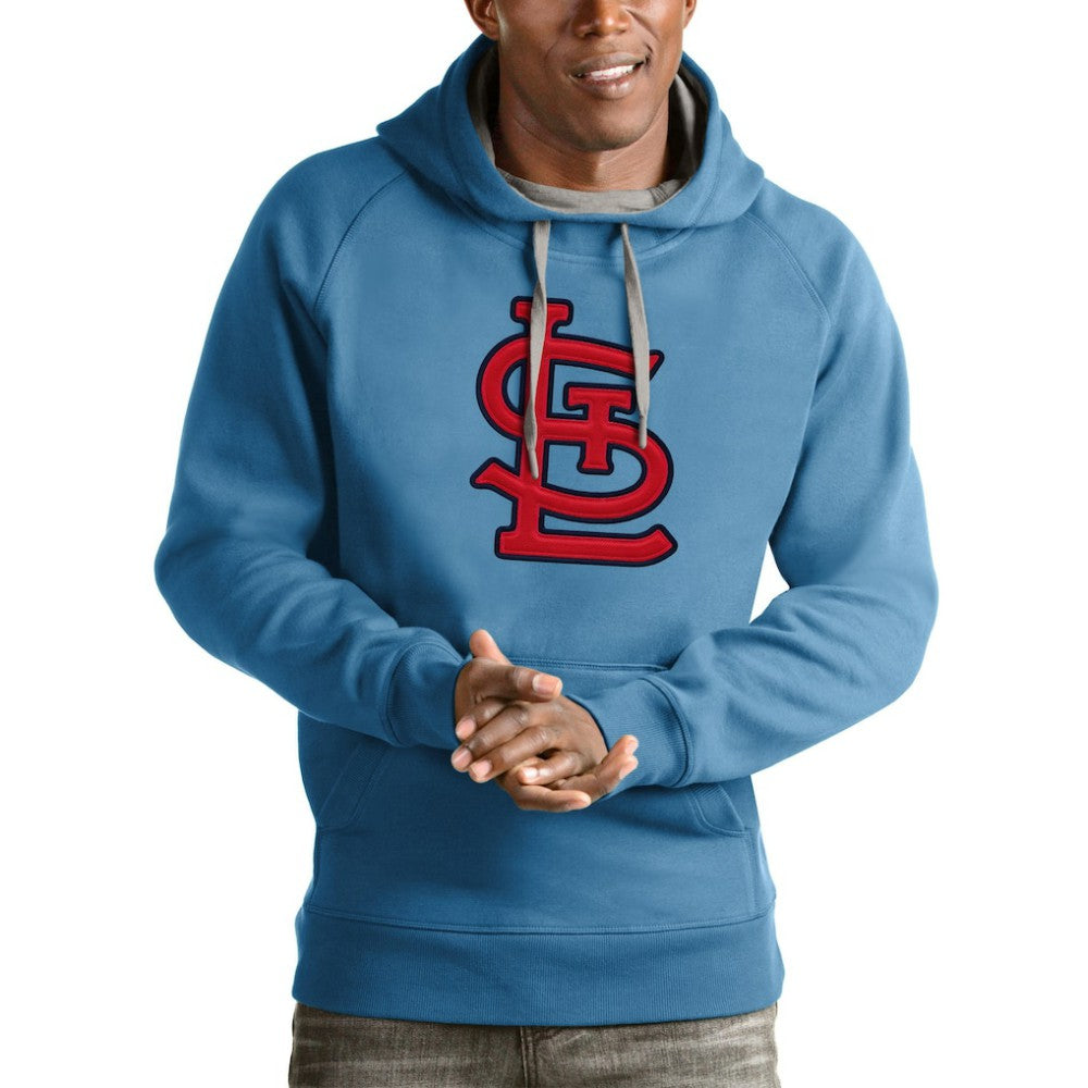 St. Louis Cardinals Antigua Victory Pullover Team Logo Hoodie - Light Blue Hoodies