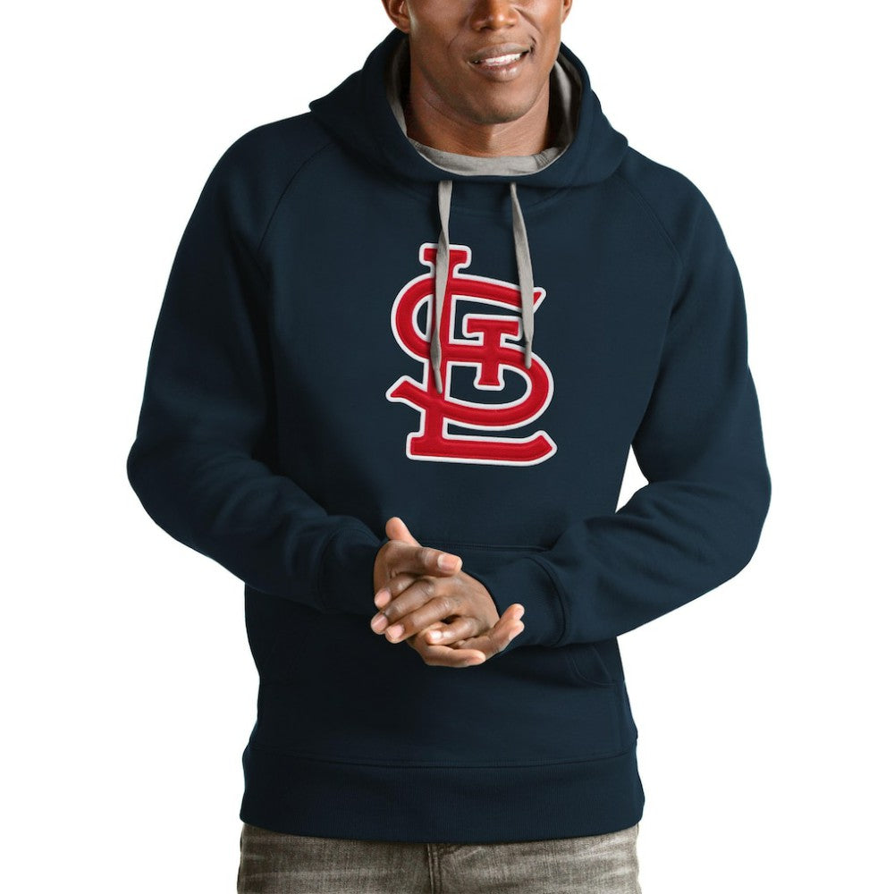 St. Louis Cardinals Antigua Victory Pullover Team Logo Hoodie - Navy Hoodies