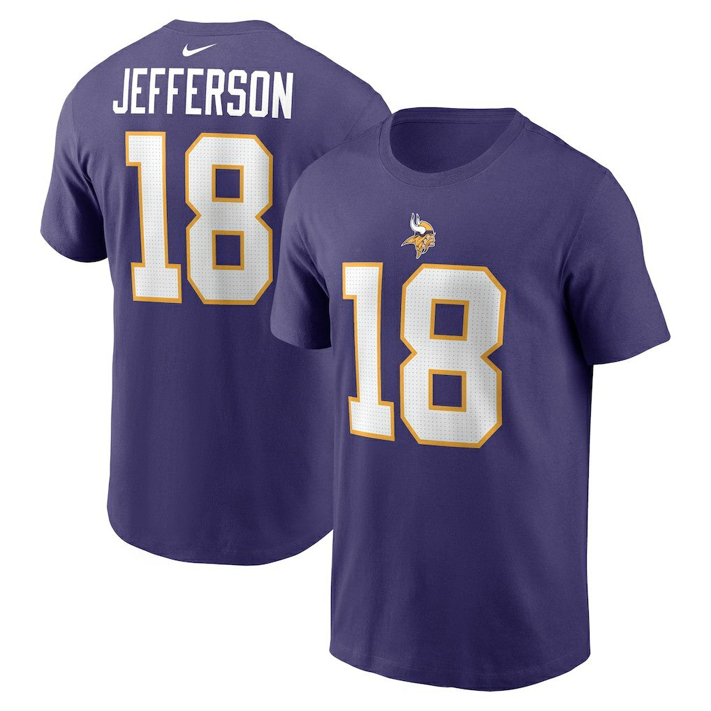 Justin Jefferson Minnesota Vikings Classic Player Name & Number T-Shirt - Purple T-shirts