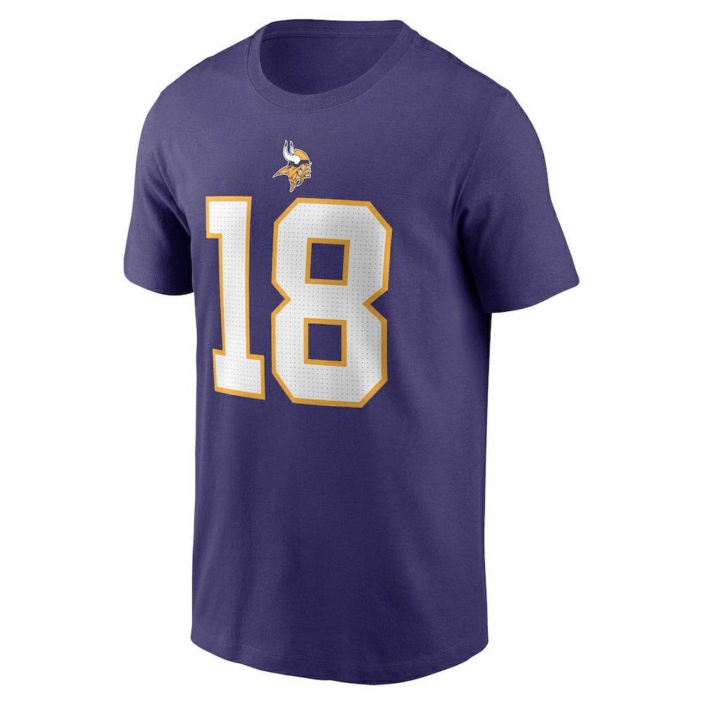 Justin Jefferson Minnesota Vikings Classic Player Name & Number T-Shirt - Purple T-shirts