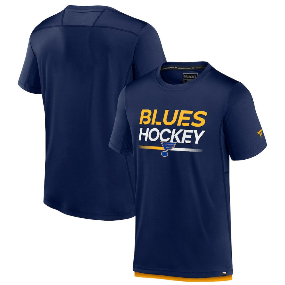 St. Louis Blues Fanatics Authentic Pro Tech T-Shirt - Navy | US 5100396