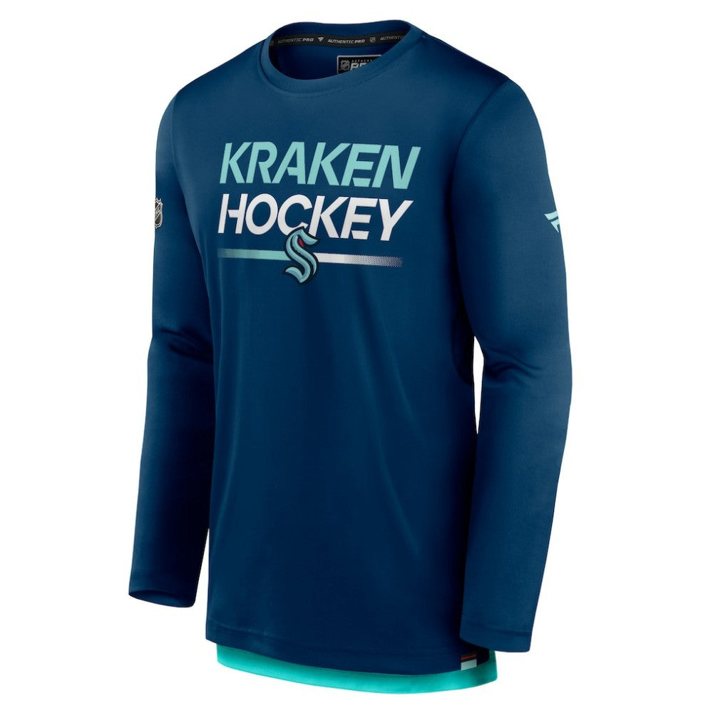 Seattle Kraken Fanatics Authentic Pro Long Sleeve T-Shirt - Deep Sea Blue | US 5100451