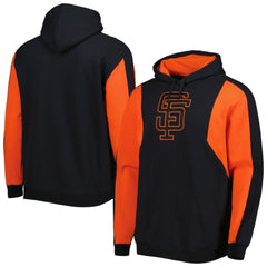 San Francisco Giants Mitchell & Ness Colorblocked Fleece Pullover Hoodie - Black/Orange Hoodies