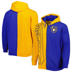Milwaukee Brewers Mitchell & Ness Fleece Full-Zip Hoodie - Gold/Royal Hoodies
