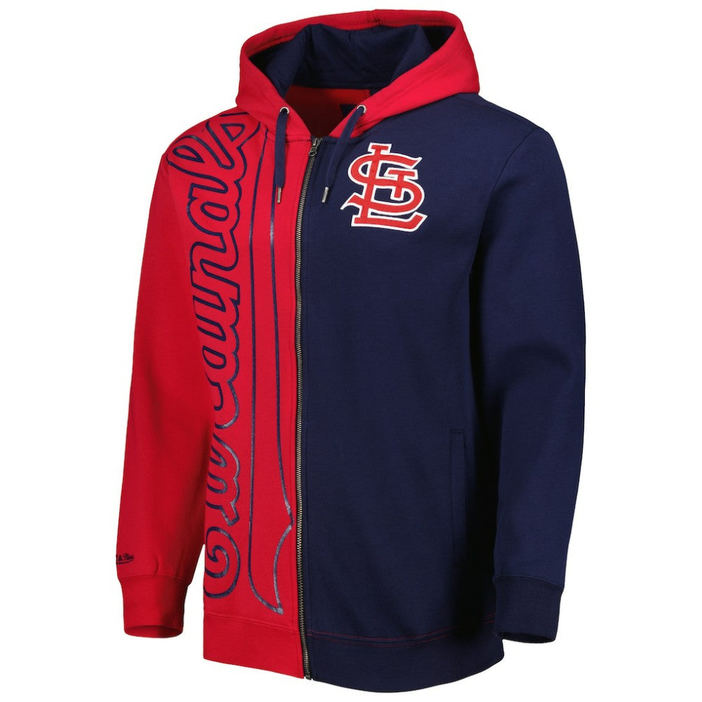 St. Louis Cardinals Mitchell & Ness Fleece Full-Zip Hoodie - Red/Navy Hoodies