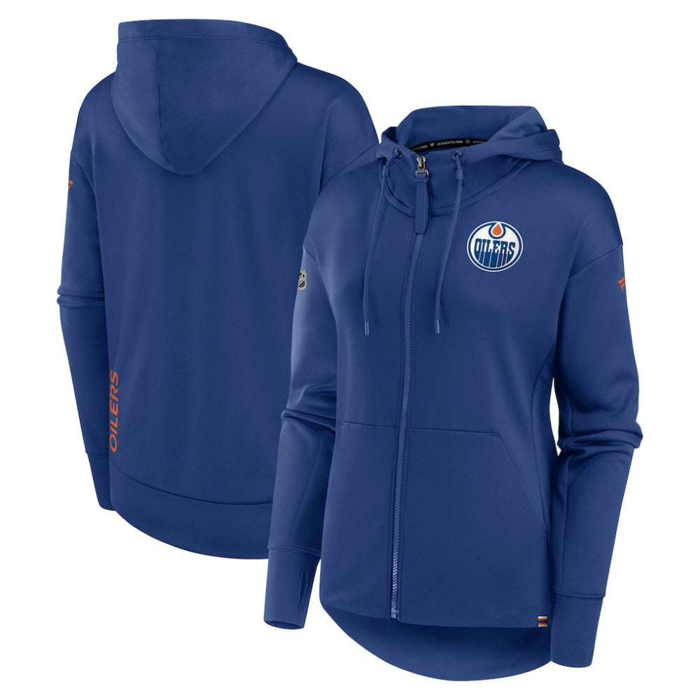 Edmonton Oilers Fanatics Women's Authentic Pro Scuba Full-Zip Hoodie - Royal | US 5101437