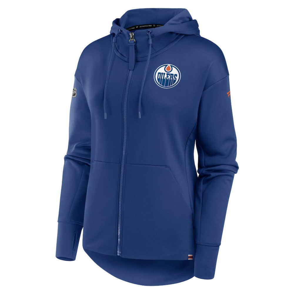 Edmonton Oilers Fanatics Women's Authentic Pro Scuba Full-Zip Hoodie - Royal | US 5101437