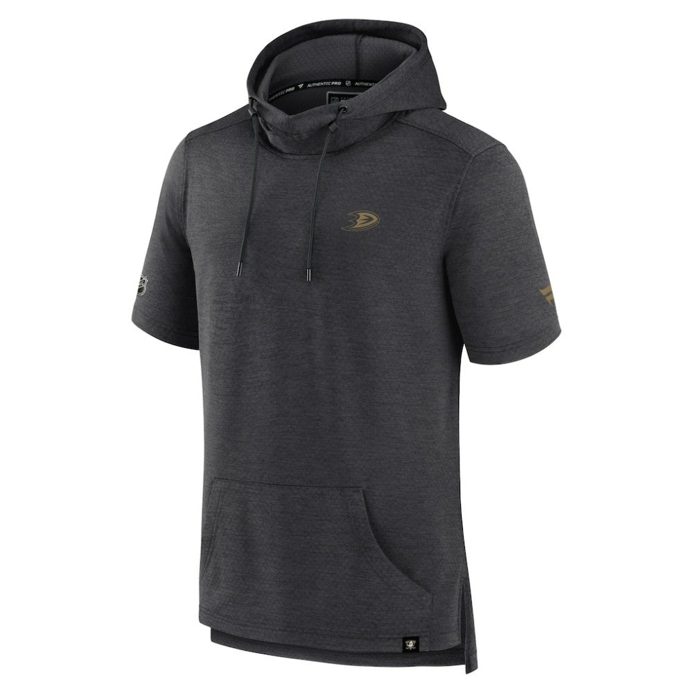 Anaheim Ducks Fanatics Authentic Pro Short Sleeve Pullover Hoodie - Heather Charcoal | US 5101484