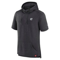 Calgary Flames Fanatics Authentic Pro Short Sleeve Pullover Hoodie - Heather Charcoal | US 5101485