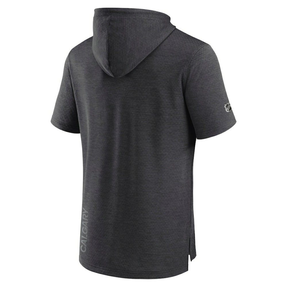 Calgary Flames Fanatics Authentic Pro Short Sleeve Pullover Hoodie - Heather Charcoal | US 5101485