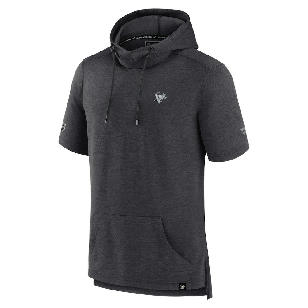 Pittsburgh Penguins Fanatics Authentic Pro Short Sleeve Pullover Hoodie - Heather Charcoal | US 5101492