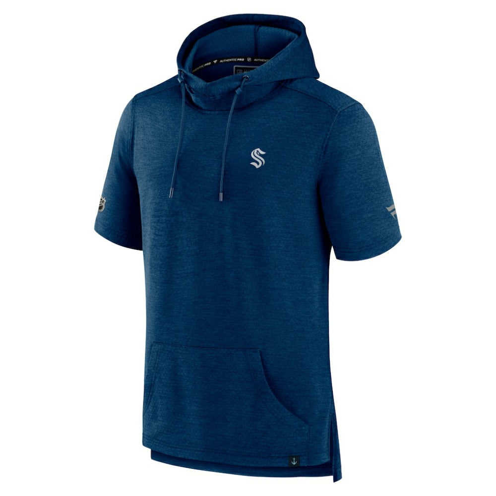 Seattle Kraken Fanatics Authentic Pro Short Sleeve Pullover Hoodie - Heather Navy | US 5101497