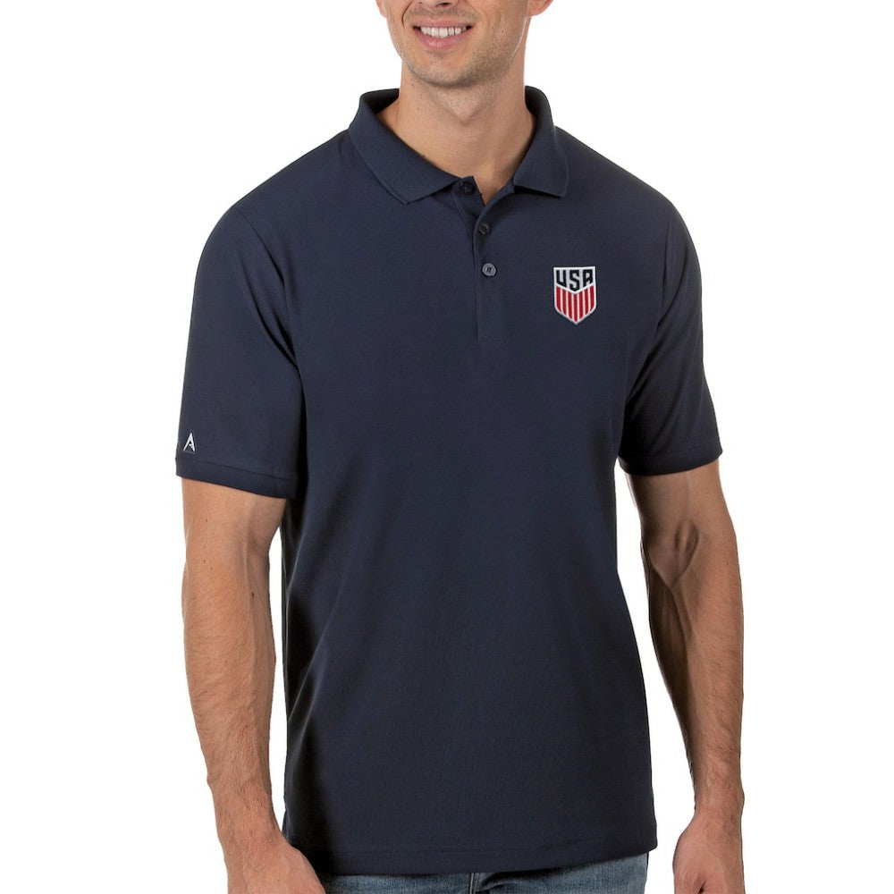 USMNT Antigua Legacy Pique Polo Navy