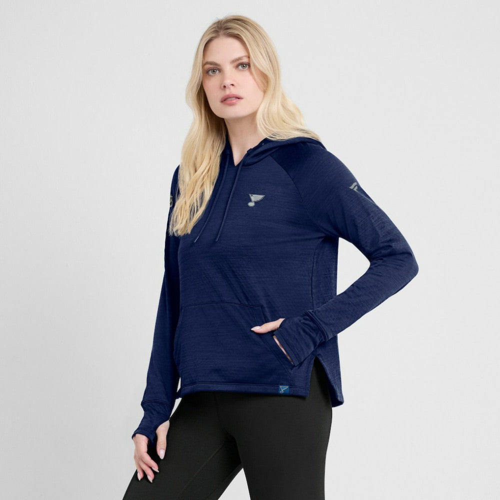 St. Louis Blues Fanatics Women's Authentic Pro Pullover Hoodie - Heather Navy | US 5102204