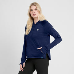 St. Louis Blues Fanatics Women's Authentic Pro Pullover Hoodie - Heather Navy | US 5102204