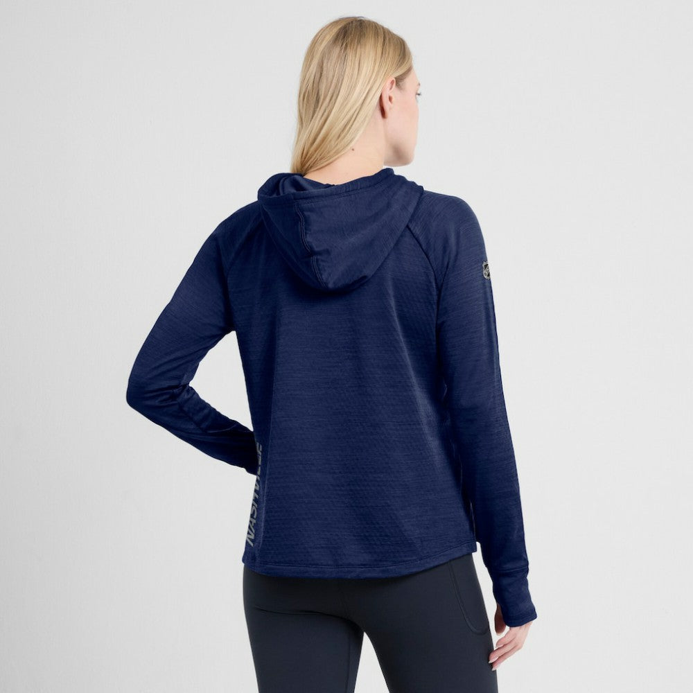Nashville Predators Fanatics Women's Authentic Pro Pullover Hoodie - Heather Navy | US 5102207