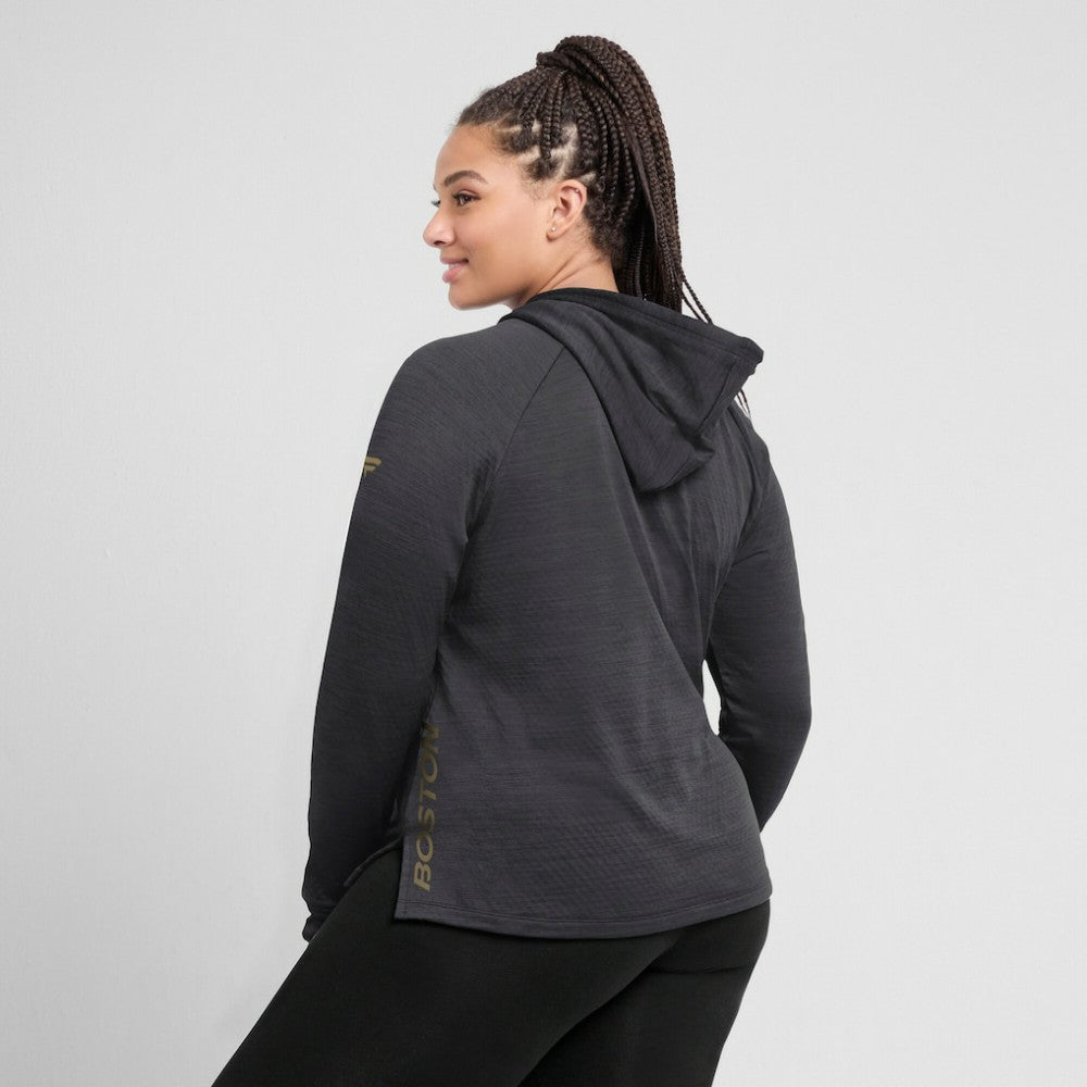 Boston Bruins Fanatics Women's Authentic Pro Pullover Hoodie - Heather Charcoal | US 5102223