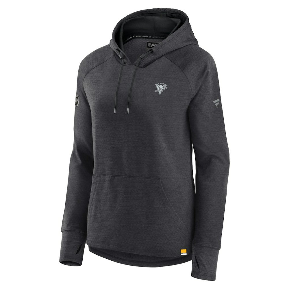 Pittsburgh Penguins Fanatics Women's Authentic Pro Pullover Hoodie - Heather Charcoal | US 5102226