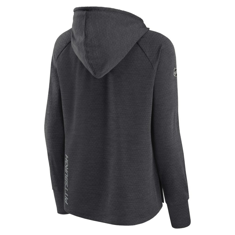 Pittsburgh Penguins Fanatics Women's Authentic Pro Pullover Hoodie - Heather Charcoal | US 5102226