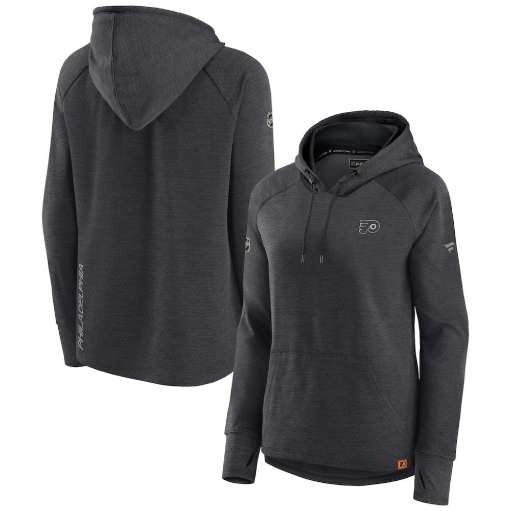 Philadelphia Flyers Fanatics Women's Authentic Pro Pullover Hoodie - Heather Charcoal | US 5102229