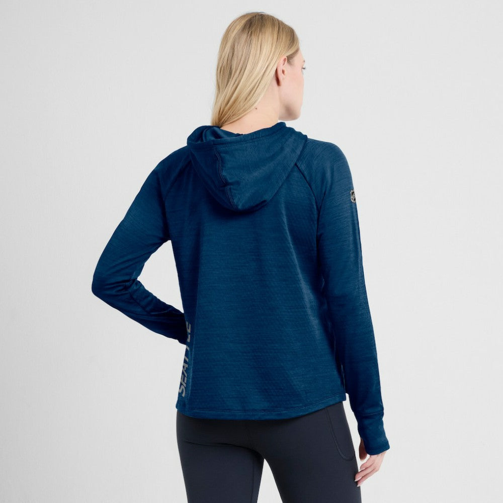 Seattle Kraken Fanatics Women's Authentic Pro Pullover Hoodie - Heather Deep Sea Blue | US 5102231