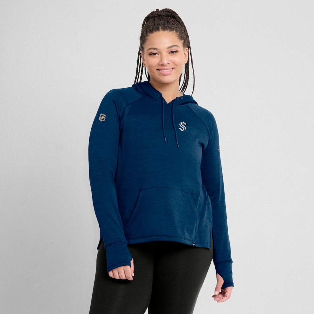 Seattle Kraken Fanatics Women's Authentic Pro Pullover Hoodie - Heather Deep Sea Blue | US 5102231
