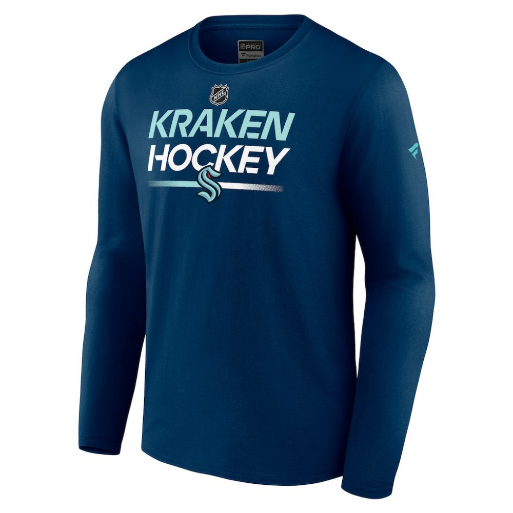 Seattle Kraken Fanatics Authentic Pro Primary Long Sleeve T-Shirt - Deep Sea Blue | US 5103603