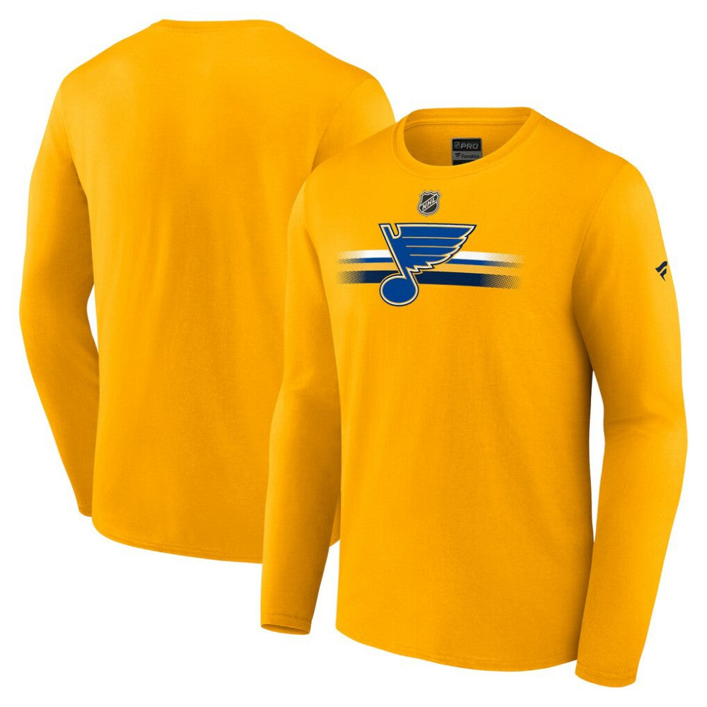 St. Louis Blues Fanatics Authentic Pro Primary Long Sleeve T-Shirt - Gold | US 5103630