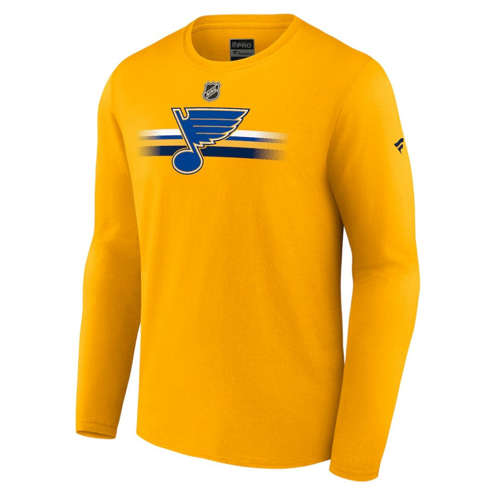 St. Louis Blues Fanatics Authentic Pro Primary Long Sleeve T-Shirt - Gold | US 5103630
