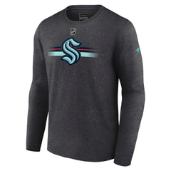 Seattle Kraken Fanatics Authentic Pro Secondary Long Sleeve T-Shirt - Heather Charcoal | US 5103677