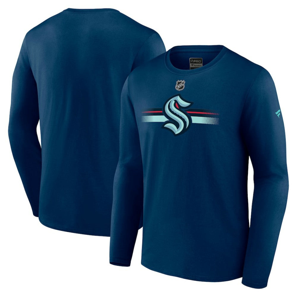 Seattle Kraken Fanatics Authentic Pro Secondary Long Sleeve T-Shirt - Deep Sea Blue | US 5103701