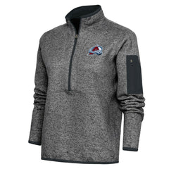 Colorado Avalanche Antigua Women's Team Logo Fortune Quarter-Zip Jacket - Heather Charcoal | US 5104409
