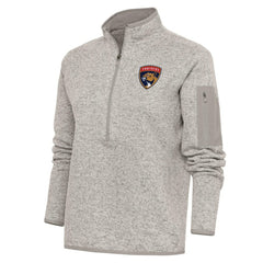 Florida Panthers Antigua Women's Team Logo Fortune Quarter-Zip Jacket - Oatmeal | US 5104432