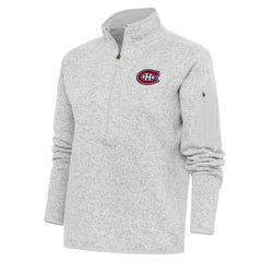 Montreal Canadiens Antigua Women's Team Logo Fortune Quarter-Zip Jacket - Heather Gray | US 5104441