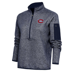 Montreal Canadiens Antigua Women's Team Logo Fortune Quarter-Zip Jacket - Heather Navy | US 5104442