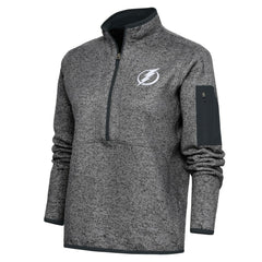 Tampa Bay Lightning Antigua Women's Team Logo Fortune Quarter-Zip Jacket - Heather Charcoal | US 5104484