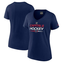 Washington Capitals Fanatics Women's Authentic Pro V-Neck T-Shirt - Navy | US 5105413